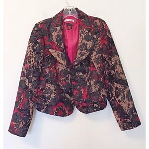 ✨ ADRIENNE VITTADINI | Sz 6 | Cropped Italian Brocade /Tapestry Jacket”
